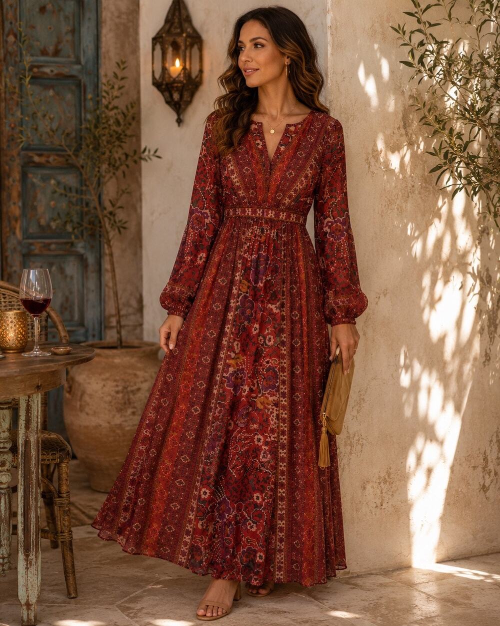Ranna Gill Boho Floral Maxi Dress Size 0